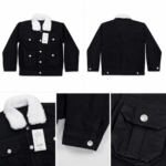 Kids Black Denim Jacket & Cargo Pants Set - Image 2
