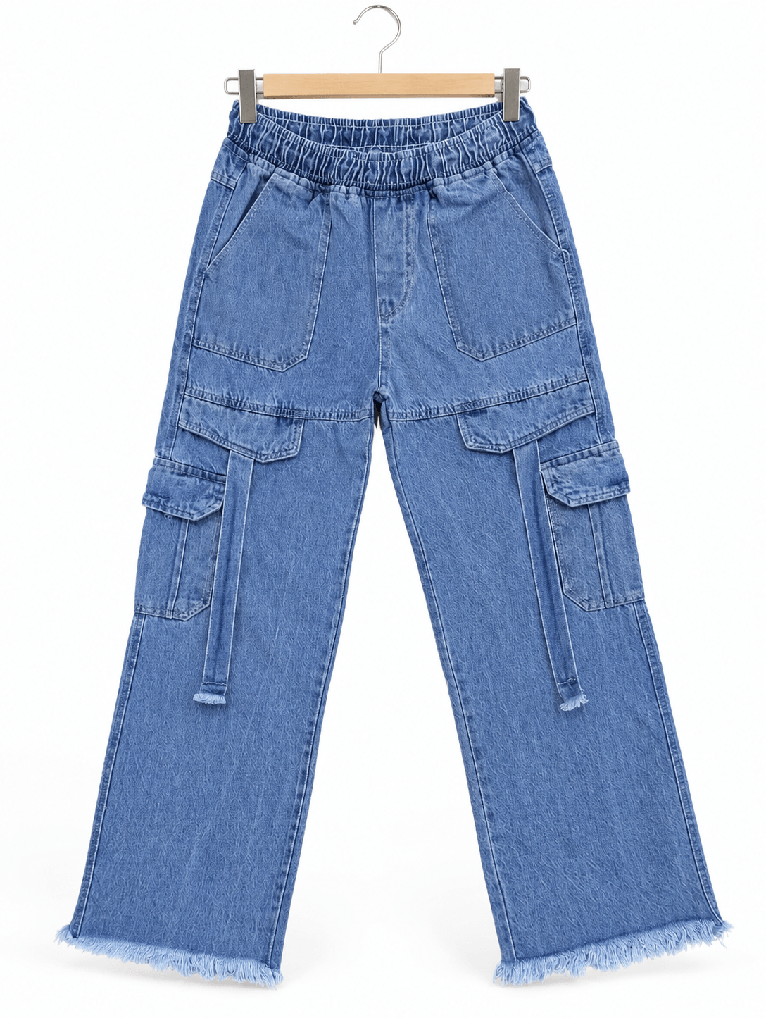 Top Jeans High-Waist Wide-Leg Denim Cargo Pants for Women in Pakistan (2) Top Jeans High-Waist Wide-Leg Denim Cargo Pants for Women in Pakistan - Image 1