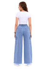 Top Jeans Women’s Heart Love Graffiti Print Wide-Leg Denim Jeans in pakistan - Image 3