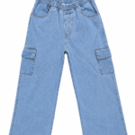 Top Jeans Women’s High-Waist Wide-Leg Denim Cargo Pants