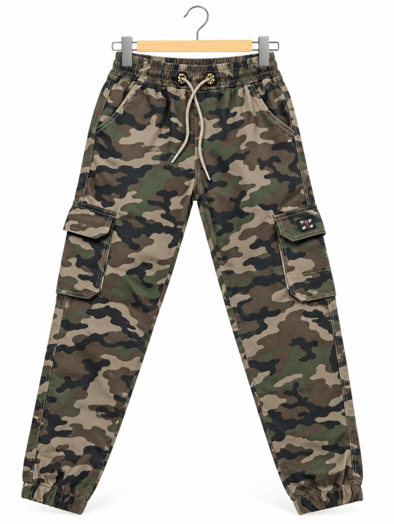 Topjeans men’s green camouflage cargo jogger pants