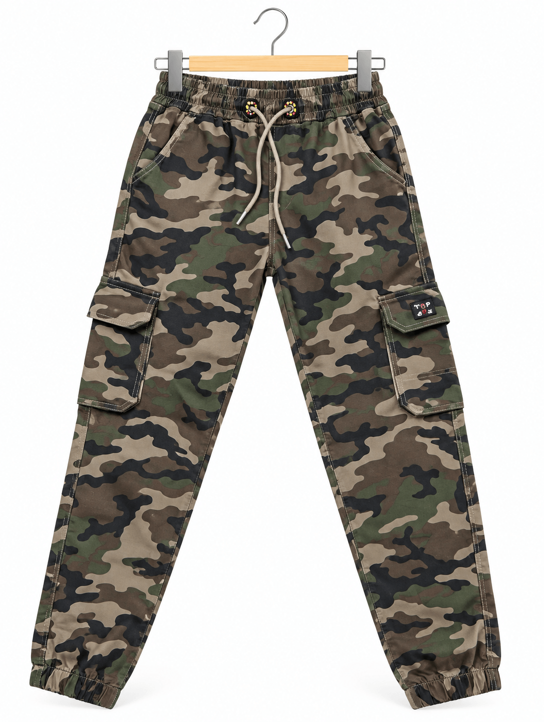 Topjeans Men’s Green Camouflage Cargo Jogger Pants Topjeans men’s green camouflage cargo jogger pants