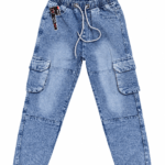 Topjeans men’s light blue denim cargo jogger jeans
