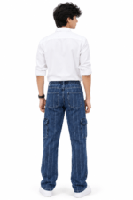 Men’s Blue Cargo Jeans with Drawstring | TopJeans Pakistan - Image 3