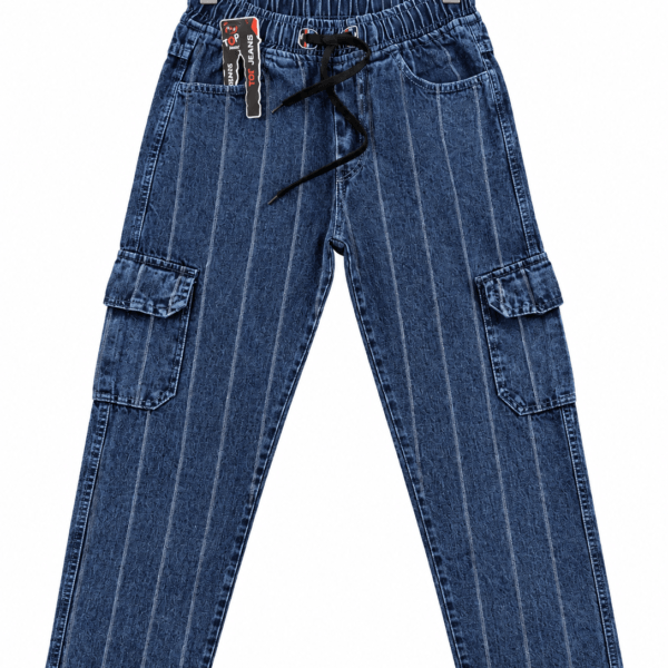 Men’s Blue Cargo Jeans with Drawstring | TopJeans Pakistan