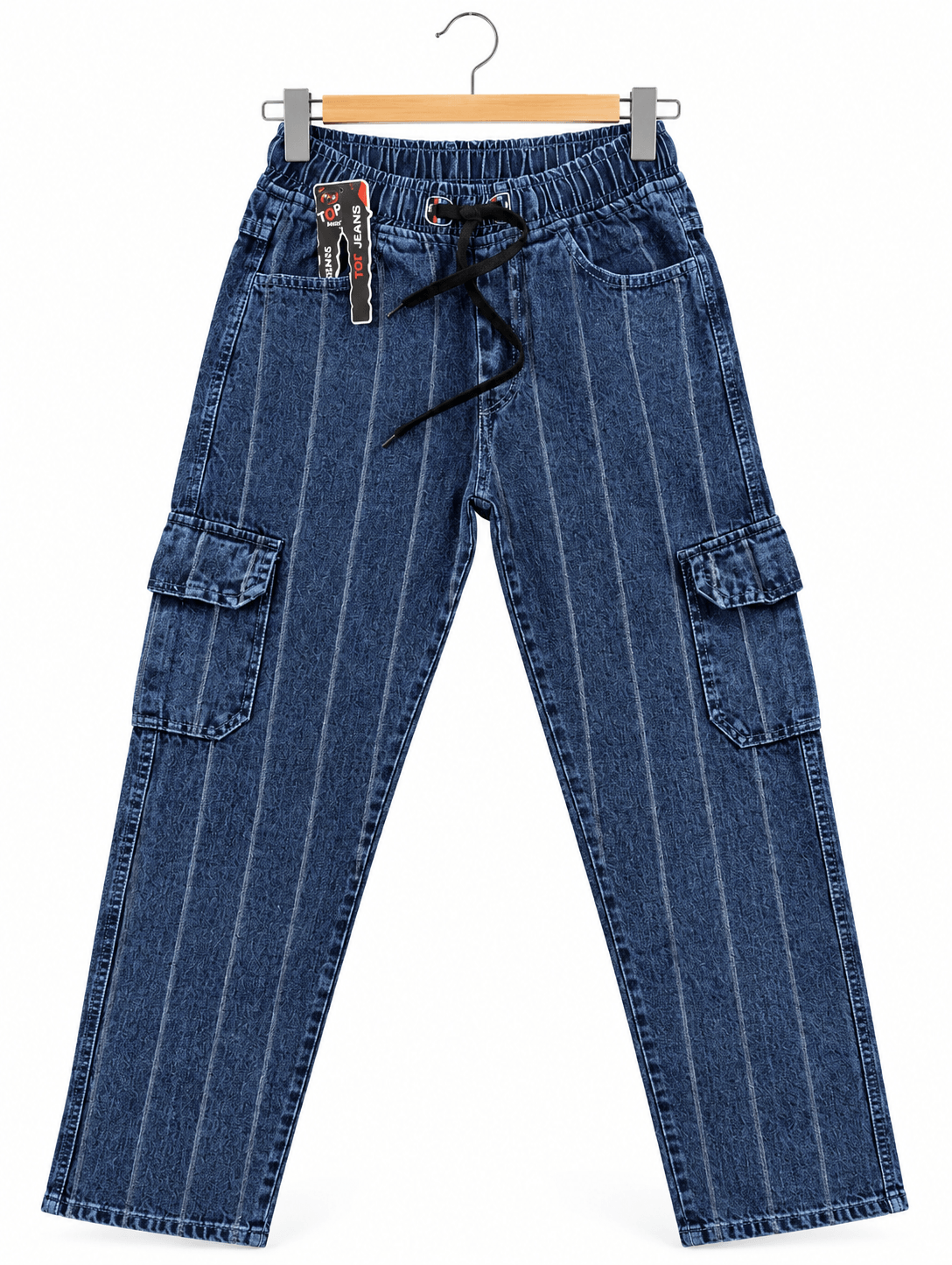 mens-blue-cargo-jeans-pakistan-topjeans.jpg Men’s Blue Cargo Jeans with Drawstring | TopJeans Pakistan - Image 1