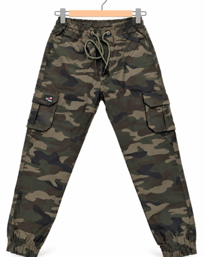 Men’s camouflage cargo jogger pants with drawstring by TopJeans