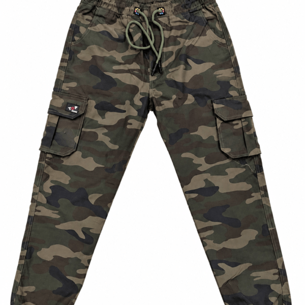 Men’s camouflage cargo jogger pants with drawstring by TopJeans