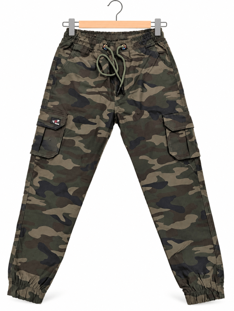 Men’s camouflage cargo jogger pants with drawstring by TopJeans