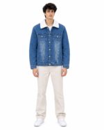 Blue Sherpa Collar Denim Jacket - Image 2