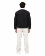 Black Sherpa Collar Denim Jacket - Image 2