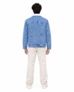 Men’s Blue Denim Jacket with Sherpa Collar - Image 3